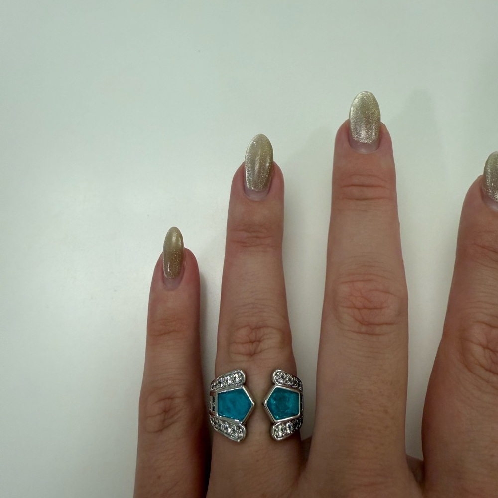 Bomb Party Silver and Blue Gemstone Ring